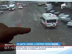 Un sofer beat a facut praf patru automobile intr-o parcare