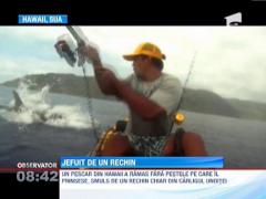 Pescar jefuit de un rechin. I-a furat, pur si simplu, pestele din carlig