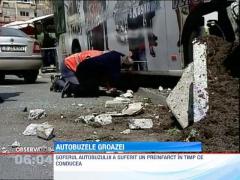 O pasagera a intrat cu capul prin geam intr-un autobuz RATB