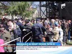 Bataie cu jandarmii, pe sarmale, in Botosani