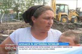 O mama si opt copii au ramas sub cerul liber, dupa ce casa le-a fost facuta scrum