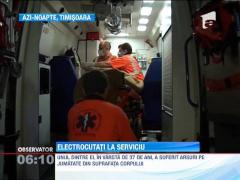 Doi muncitori, electrocutati in timp ce lucrau la reabilitarea unui drum