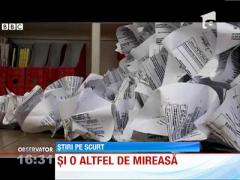 Rochie de mireasa confectionata din sentinte de divort