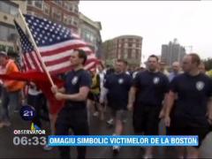 Omagiu simbolic pentru victimele de la Boston