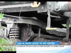 Un tren de marfa din Petrosani a fost scapat de sub control