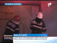 Incendiu puternic intr-un garaj din Botosani