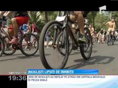 Peste trei mii de biciclisti au defilat nud in Mexic