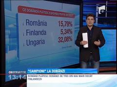 Romanii platesc dobanzi de trei ori mai mari decat finlandezii