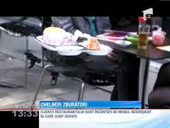 Un restaurant din Londra serveste mancarea cu ajutorul unor elicoptere special create