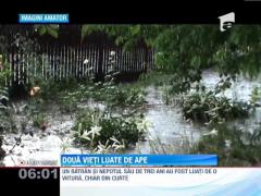 Iasi: Un batran si nepotul lui de numai trei ani au fost luati de o viitura