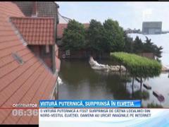 Imagini cutremuratoare cu viitura din Elvetia