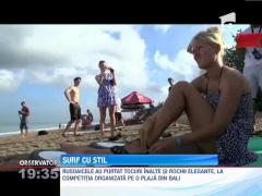 Surf pe tocuri: Mai multe tinere s-au intrecut in Bali