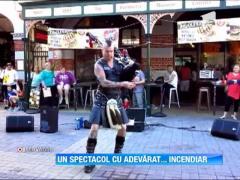 Spectacol incendiar cu ajutorul unui cimpoi