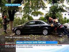 Masini distruse de furtuna, in Capitala
