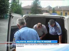 Politistul care a calcat sase copii cu masina da vina pe autoturism