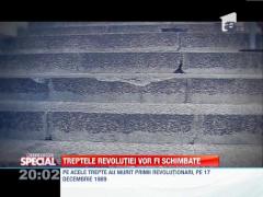 SPECIAL! Treptele Catedralei Mitropolitane din Timisoara pe care au murit primii revolutionari in 1989 sunt schimbate