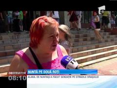 Nunta pe motor, in costume neconventionale