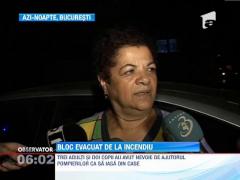 Bloc evacuat din cauza unui incendiu, in Capitala