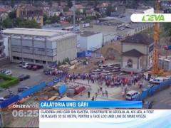 Cladirea unei gari din Elvetia, deplasata pe o distanta de 33 de metri