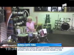 O bunicuta din SUA canta senzational la tobe