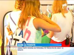 Personaje de poveste pictate pe obiecte vestimentare