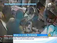 IMAGINI SOCANTE! Bataie ca-n filme, in magazin