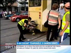 Opt raniti dupa ce doua tramvaie s-au ciocnit in Capitala