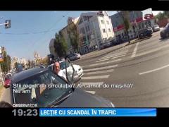 Lectie cu scandal in trafic pentru un biciclist