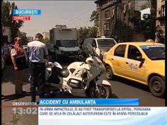 O ambulanta s-a rasturnat in centrul Capitalei