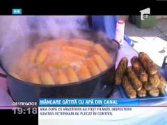 Mancare preparata cu apa din canal