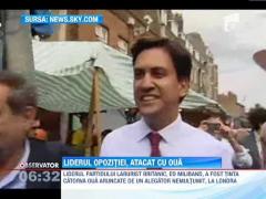 Liderul partidului laburist britanic, Ed Miliband, atacat cu oua