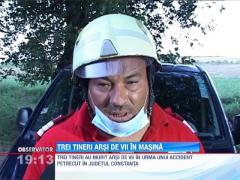 Trei tineri au murit arsi de vii in masina, la Constanta