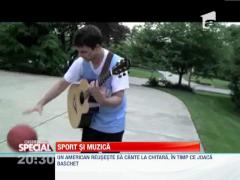 VIRAL! Un american canta la chitara, in timp ce joaca baschet