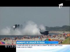 Armata rusa a speriat turistii: un aeroglisor militar, de 550 de tone, a ajuns pe o plaja populata
