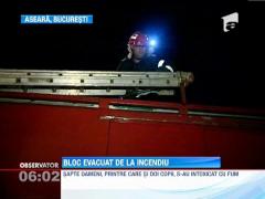 Bloc evacuat de incendiu, in Capitala