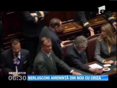 Berlusconi ameninta, din nou, cu criza