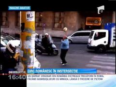 Un roman stabilit in Italia a facut show intr-o intersectie