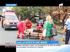 Doua accidente rutiere in cinci minute, in fata unei biserici din Baia Mare