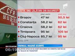 CFR Calatori creste preturile biletelor de tren