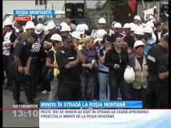 Mineri in strada, la Rosia Montana
