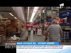 Masa pe gratis, din alimente aflate in prag de expirare, intr-o piata din Praga