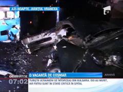 Vrancea: Un autocar cu 77 de turisti ucrainieni s-a rasturnat