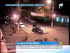 IMAGINI SOCANTE! Impact infiorator intre un autoturism si o motocicleta