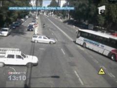 Motociclist lovit in plin in Braila