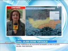 Codul galben de ploaie devine portocaliu