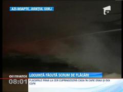 Casa unei familii cu doi copii din Gorj s-a facut scrum