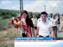 Oana Albu, fosta canotoare incendiata de sot, a mers un kilometru pe jos pana la salvare