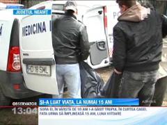 O adolescenta din judetul Neamt s-a sinucis, dupa o cearta cu parintii