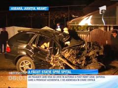 Autobuz plin cu calatori, lovit cu putere de o masina de teren