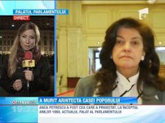 Anca Petrescu, arhitecta Casei Poporului, a incetat din viata